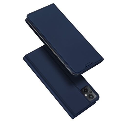 RMPACK Xiaomi Poco M5 Notesz Tok Mágneses DUX DUCIS Skin Pro Series Kitámasztható Kártyatartóval Sötétkék
