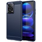 RMPACK Xiaomi Redmi Note 12 Pro 5G Szilikon Tok Ütésállókivitel Karbon Mintázattal Sötétkék