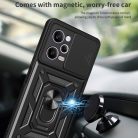 RMPACK Xiaomi Redmi Note 12 Pro 5G Ütésálló Tok Best Armor Ring Style + Camera Protector Lencsevédelemmel Fekete