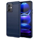 RMPACK Xiaomi Redmi Note 12 5G Szilikon Tok Ütésállókivitel Karbon Mintázattal Sötétkék