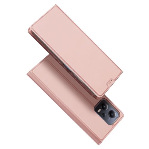 RMPACK Xiaomi Redmi Note 12 5G Notesz Tok Mágneses DUX DUCIS Skin Pro Series Kitámasztható Kártyatartóval Rózsaarany
