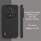 RMPACK Honor Magic5 Pro 5G Szilikon Tok Ütésállókivitel IMAK UC-4 Kamera Lencse Védő Kerettel Drop-Proof Fekete