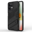 RMPACK Xiaomi Redmi Note 12 4G Tok Ütésállókivitel Kitámasztható PC + TPU 2in1 Anti-Drop Series Kameralencse védelemmel Fekete