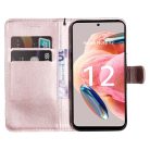 RMPACK Xiaomi Redmi Note 12 4G Notesz Tok Business Series V2 Kitámasztható Bankkártyatartóval Rózsaarany