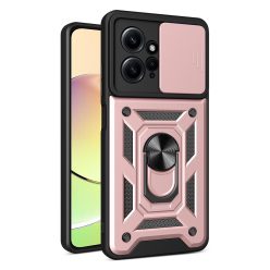   RMPACK Xiaomi Redmi Note 12 4G Ütésálló Tok Best Armor Ring Style + Camera Protector Lencsevédelemmel Rózsaarany