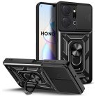 RMPACK Honor X7a Ütésálló Tok Best Armor Ring Style + Camera Protector Lencsevédelemmel Fekete