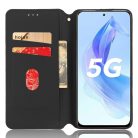 RMPACK Honor 90 Lite 5G Tok Notesz Karbon Mintázattal Kártyartartóval Kitámasztható Fekete