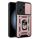 RMPACK Xiaomi 13T 5G / 13T Pro 5G Ütésálló Tok Best Armor Ring Style + Camera Protector Lencsevédelemmel Rózsaarany