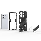 RMPACK Xiaomi Redmi Note 13 5G Tok Ütésállókivitel Kitámasztható PC + TPU 2in1 Anti-Drop Series Kameralencse védelemmel Fekete