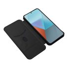 RMPACK Xiaomi Redmi Note 13 5G Karbon Mintás Notesz Tok Kitámaszható Fekete