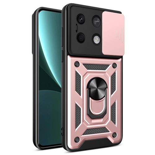 RMPACK Xiaomi Redmi Note 13 5G Ütésálló Tok Camshield Gyűrűs - Ring Style Rózsaarany