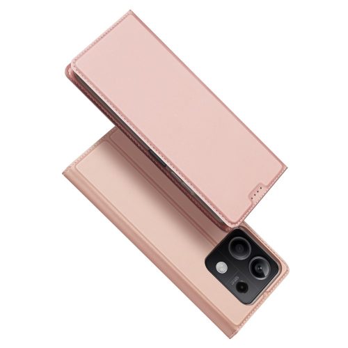 RMPACK Xiaomi Redmi Note 13 5G Notesz Tok Mágneses DUX DUCIS Skin Pro Series Kitámasztható Kártyatartóval Rózsaarany