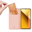 RMPACK Xiaomi Redmi Note 13 5G Notesz Tok Mágneses DUX DUCIS Skin Pro Series Kitámasztható Kártyatartóval Rózsaarany