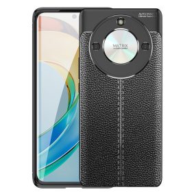   RMPACK Honor Magic6 Lite 5G Szilikon Tok Bőrmintázattal TPU Prémium Fekete