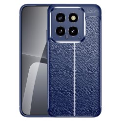   RMPACK Xiaomi 14 Szilikon Tok Bőrmintázattal TPU Prémium Sötétkék