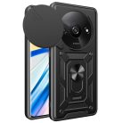 RMPACK Xiaomi Redmi A3 Ütésálló Tok Best Armor Ring Style + Camera Protector Lencsevédelemmel Fekete