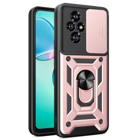   RMPACK Honor 200 5G Ütésálló Tok Best Armor Ring Style + Camera Protector Lencsevédelemmel Rózsaarany