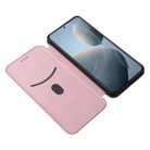 RMPACK Xiaomi 14T Karbon Mintás Notesz Tok Kitámaszható Rózsaarany