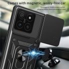 RMPACK Xiaomi 14T Ütésálló Tok Best Armor Ring Style + Camera Protector Lencsevédelemmel Fekete