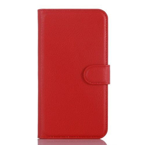 LG K10 Bőrtok Notesz Kártyatartóval Kitámasztható Funkcióval Piros