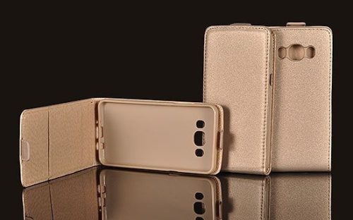 LG K5 Flip Tok Bőr Szilikon Belsővel Arany