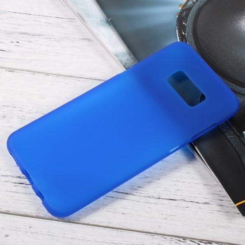 Samsung Galaxy S8 Plus Tok Matt Szilikon TPU FényesKerettel Kék